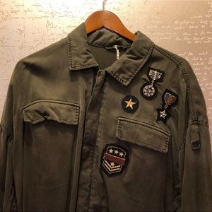 Free People Military Style Blouse